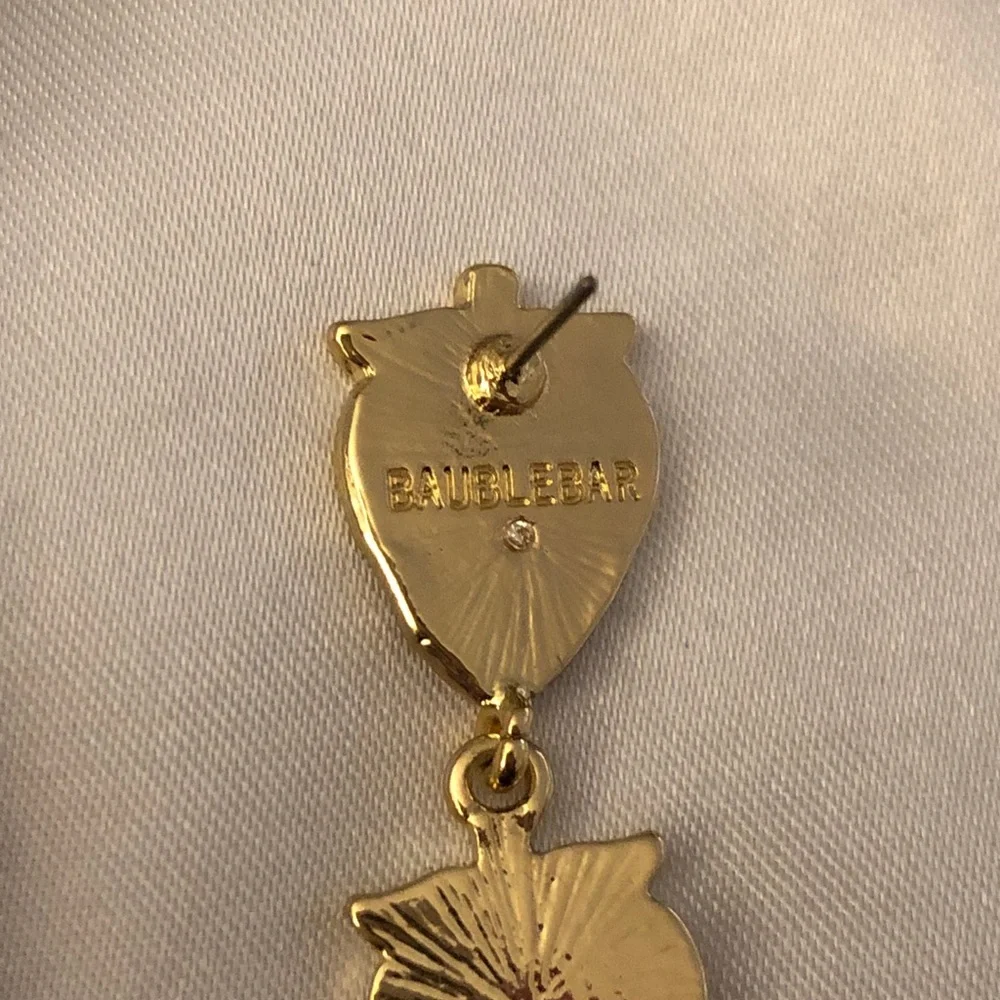 BaubleBar Berry Dip Bliss Triple Drop Strawberry Earrings Crystal Accents NIB - Picture 10 of 12